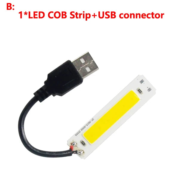 60x15mm USB LED COB Light Source (DC 5V, 2W) - Warm & Cold White Light Strip Module