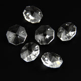 50pcs 10mm/14mm/18mm/20mm/30mm/40mm Crystal K9 Octagon Clear Beads In 2 Holes Glass Loose Beads Clear Loose Beads for Strands