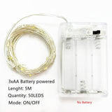 Led Strings Garland Fairy Lights Copper Wire 1M 2M 5M10M Battery Lighting Garland for Christmas Bedroom Wedding Party Decoration