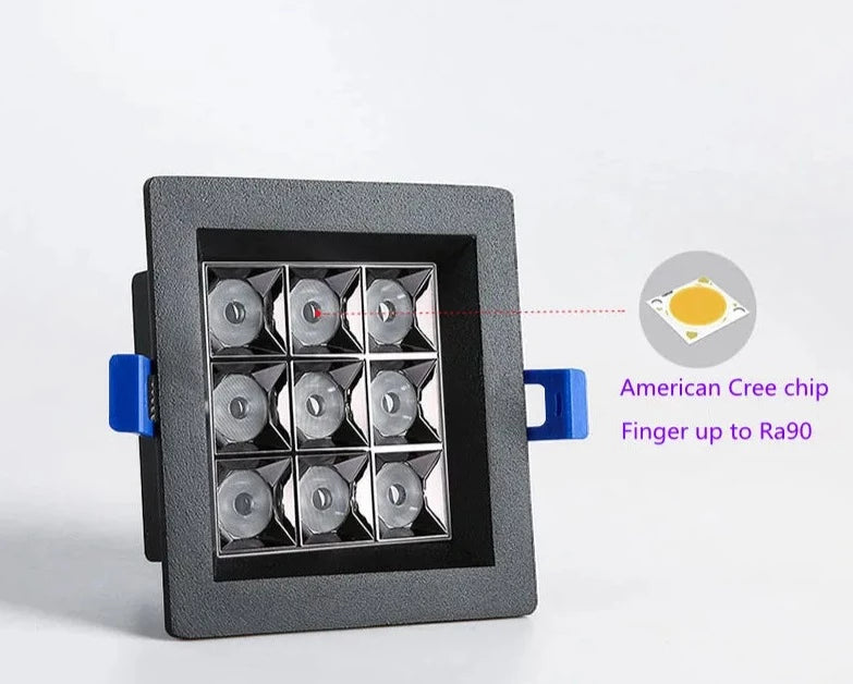 Dimmable embedded LED panel, square ceiling lamp, 15W, 24w, 30w, AC110V, 220V, 1 pc.