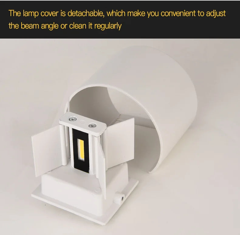 IP65 Waterproof 6W 12W COB LED Wall Lamp Indoor Outdoor Simple Style Aluminum Wall Lights for Bedroom Hallway Porch Balcony