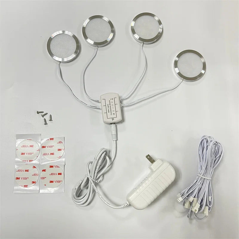 LED Led Mini Spotlights Remote Control Dimmable Spot Light Kit 3W 110V 220V Surface Mounted Ceiling Indoor Cabinet Lamps