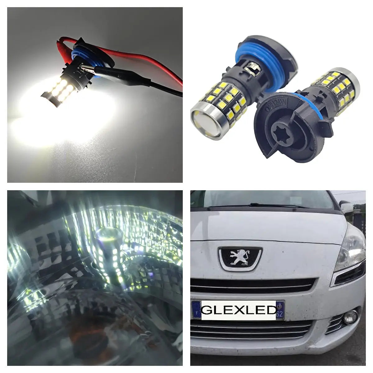 2PCS HP24W Led Bulb  For ALFA CITROEN C5 PEUGEOT 5008 DZIENNE CITROEN C5 PEUGEOT 3008 5008