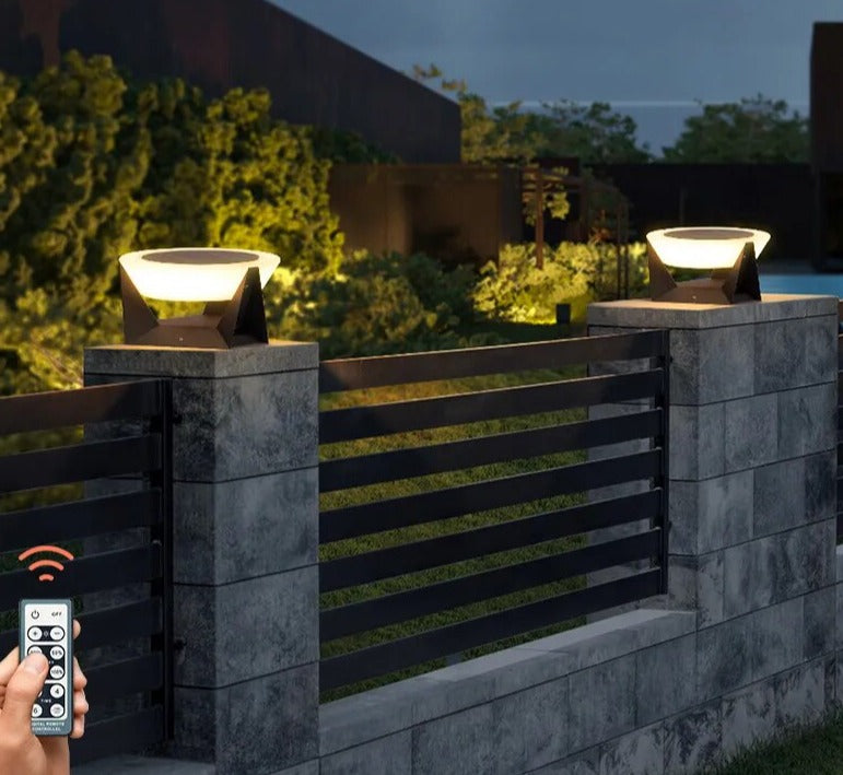 VZVI Solar Lights Outdoor Garden Light Column Lamps Post Light Waterproof Fence Gate Cap Light Lantern Head Lamp Patio Decor