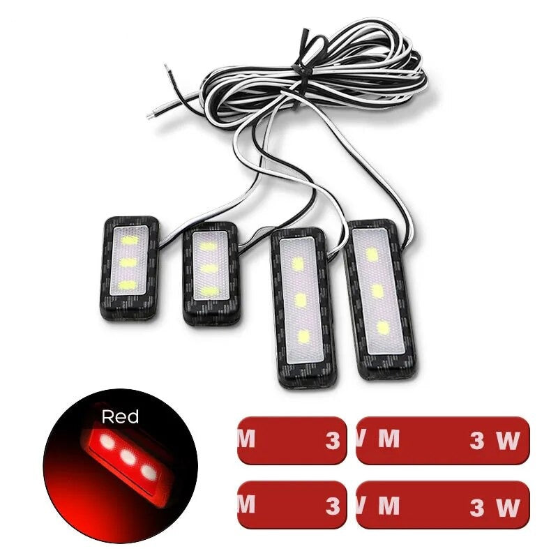 Ceyes 4pcs Car Ambient Inner Door Bowl Light Decorative Lights  handle LED Armrest Atmosphere Light  Strip Auto Handrail Light