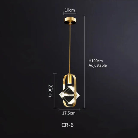 Modern Pendant Light Nordic Luxury K9 Crystal Chandelier Ceiling Lamps Hanging Fixture Indoor Living Dining Room Bedroom Decors