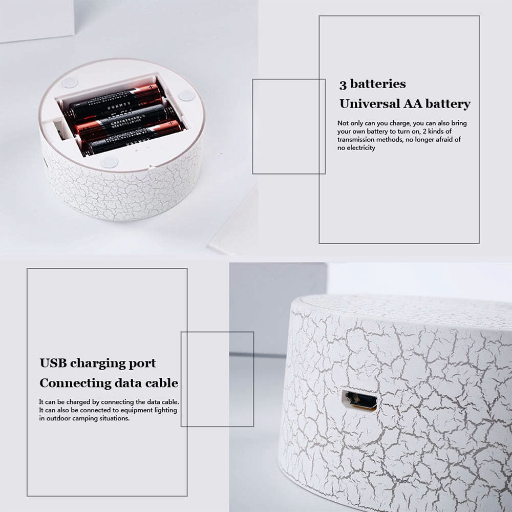 Acrylic 3D LED Lamp Base Table Night Light Base LED 7 Color-Adjust ABS USB Remote Control Lighting Accessories Bulk Wholesale