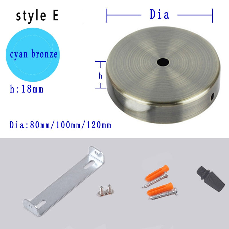 Black White Silver Bronze Ceiling Plate Wall Sconce Mount LED Base Vintage Pendant Lamp Disc Base Ceiling Canopy Free Shipping