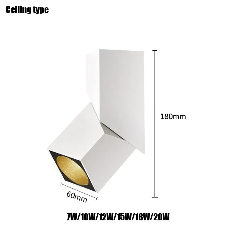 Modern LED Spotlights AC90~260V Led Folding Ceiling lamp 15W 20W Surface Mounted Downlights Lighting Litghts for Bedroom
