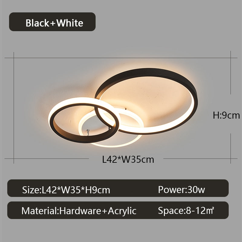 Smart Home Alexa Modern Led Ceiling Lights for Living Room Bedroom Study Room Indoor 90-260V Leiling Lamp Fixtures Black Gold
