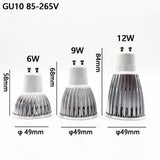 Super Bright LED Spotlight Bulb GU10Light Dimmable Led 110V 220V AC 6W 9W 12W LED  GU5.3 GU10 COB LED lamp light GU 10 led GU5.3