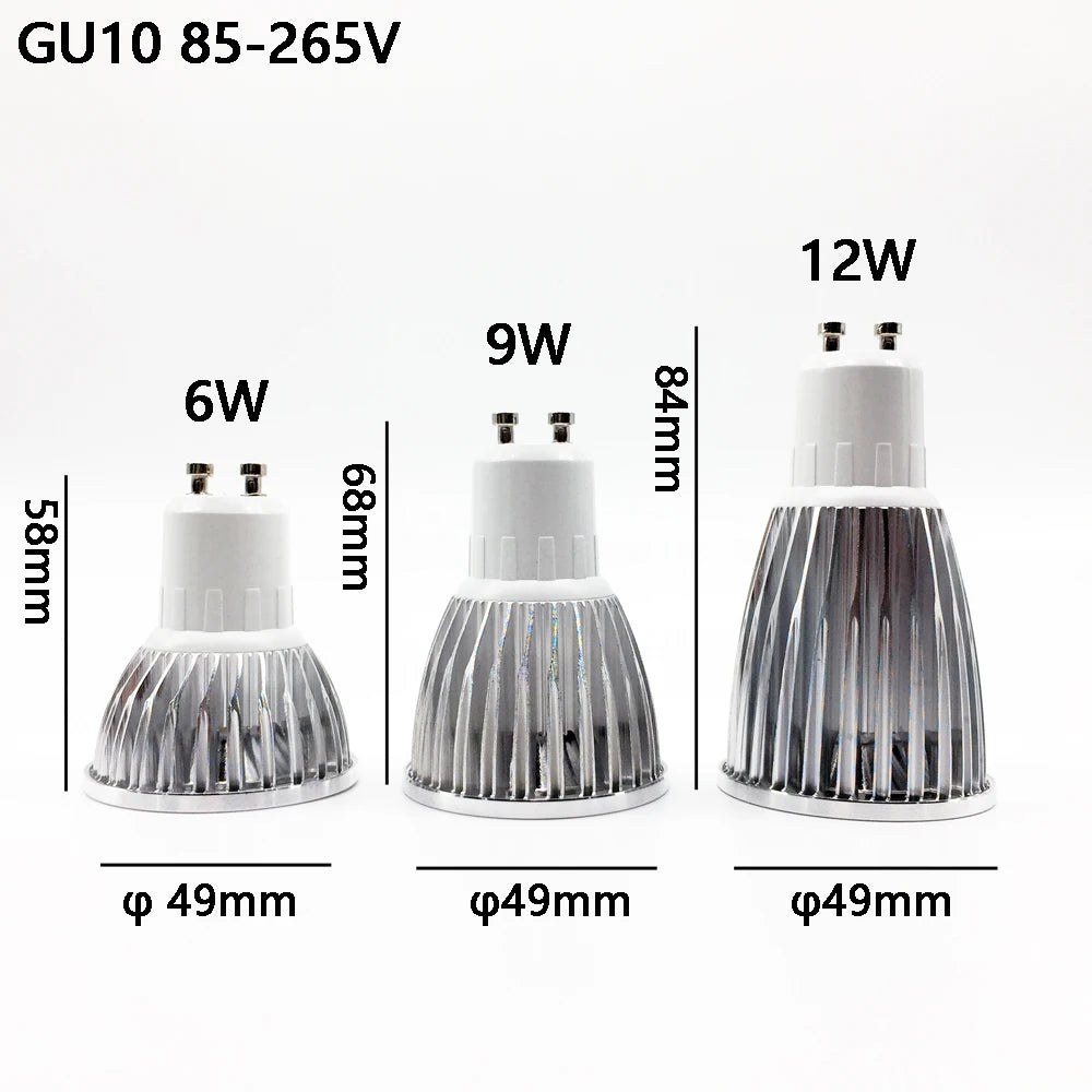 Super Bright LED Spotlight Bulb GU10Light Dimmable Led 110V 220V AC 6W 9W 12W LED  GU5.3 GU10 COB LED lamp light GU 10 led GU5.3