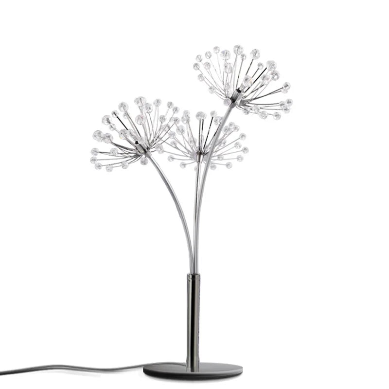 INS Modern Simple LED Bedside Lamp Living Room Bedroom Wedding Dress Shop Decors Crystal Study Dandelion Standing  Floor Light