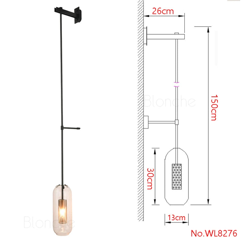 Modern Glass Wall Lights Led Metal Lamps Nordic Wall Lamps for Bathroom Bedroom Living Room Home Lights Loft Fixtures Luminaire