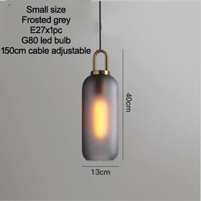 Smoke Grey  Sphere glass hanging lamp Transparent Cylindrical Edison glass pendant lighting Simple lines pendant lamp droplight