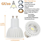 10pcs 5W COB Light Bulbs 45 Beam Angle 110V 220V Dimmable E26 E27 GU10 LED Spotlight for Home Office Table Lamp Downl