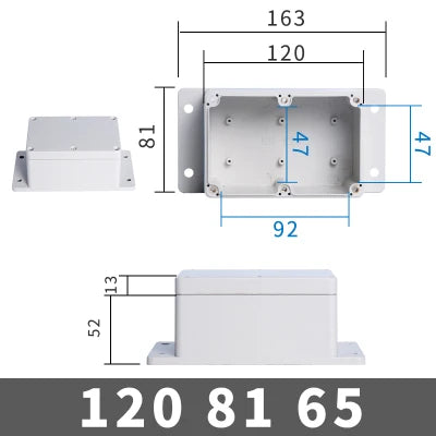 IP67 Waterproof Electronic Project Box with Mounting Ears - Outdoor Plastic Junction Enclosure & Instrument Housing Case