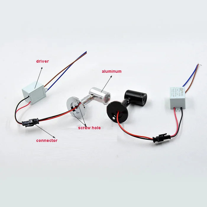 LED Spotlights Mini Ceiling Down Lights 1W 3W AC85-265v Surface Mounted Bulbs for Cabinet Counter Showcase