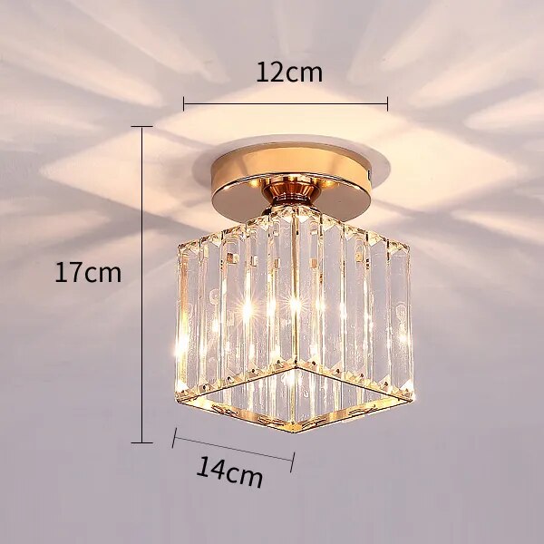 Simple Aisle Corridor Ceiling Light Modern Luxury Crystal Lamp for Entrance Hall Balcony Indoor Hang Lamp Lighting