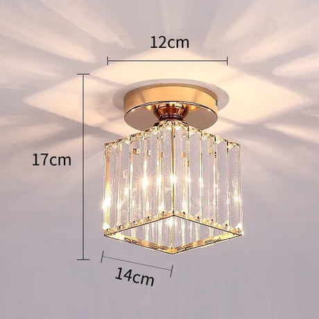 Simple Aisle Corridor Ceiling Light Modern Luxury Crystal Lamp for Entrance Hall Balcony Indoor Hang Lamp Lighting