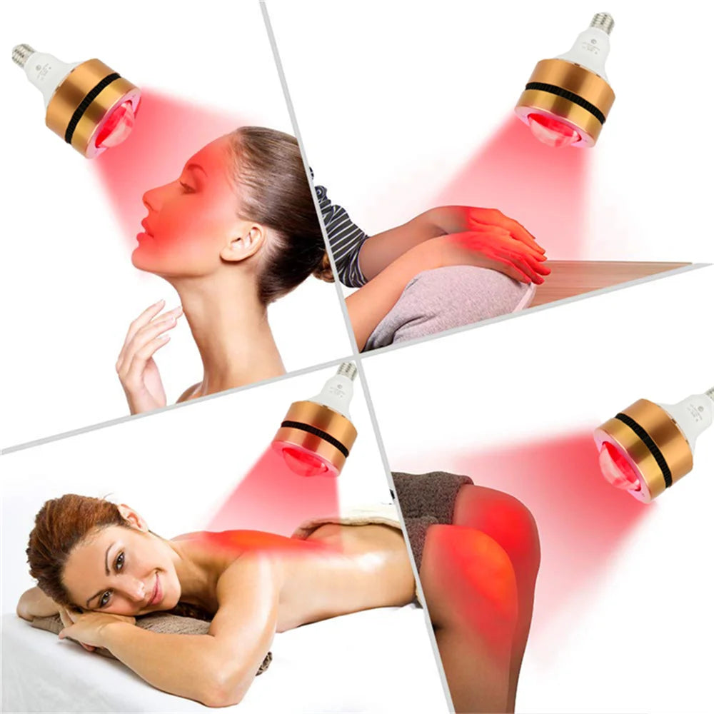 Red Light Therapy LED Bulb E27 100W Deep Red 660nm Near Infrared 850nm For Flowering Fruiting Grow Spectrum Enhancement Light Therapy