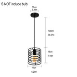 Retro Industrial Pendant Light Nordic Black Metal Cage Lighting Fixtures Iron Loft Cage Kitchen Vintage Adjustable Hanging Lamps