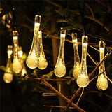 Solar Lamp LED Outdoor Water drops String Lights 6/5/2m 30/20/10 LEDs Fairy Holiday Christmas Party Garland Garden Waterproof