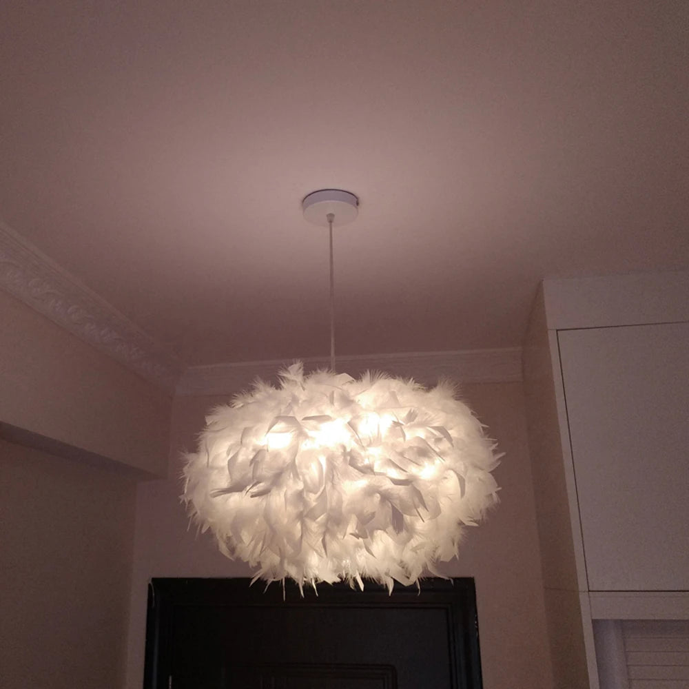 Modern Feather Pendant Lights LED Pendant Lamp Bedroom Decor Living Room Bedside Droplight Decoration Restaurant Hanging Lamps