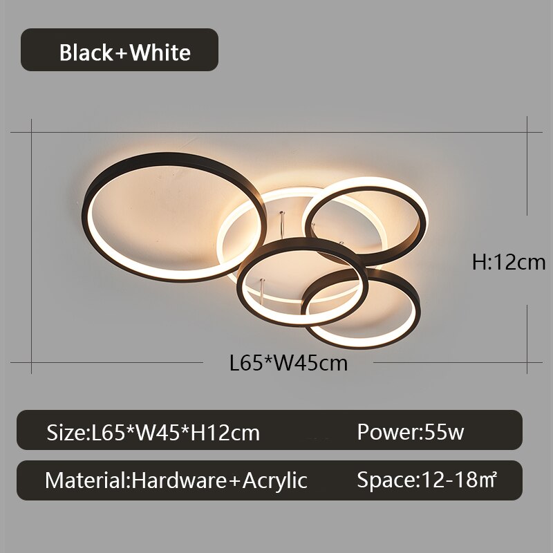 Smart Home Alexa Modern Led Ceiling Lights for Living Room Bedroom Study Room Indoor 90-260V Leiling Lamp Fixtures Black Gold