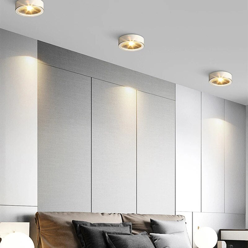 Full Copper 220V LED Ceiling Downlight Nordic Hallway Corridor Porch Surface Mounted Brass 6W 8W 10W Spot Light Fixture