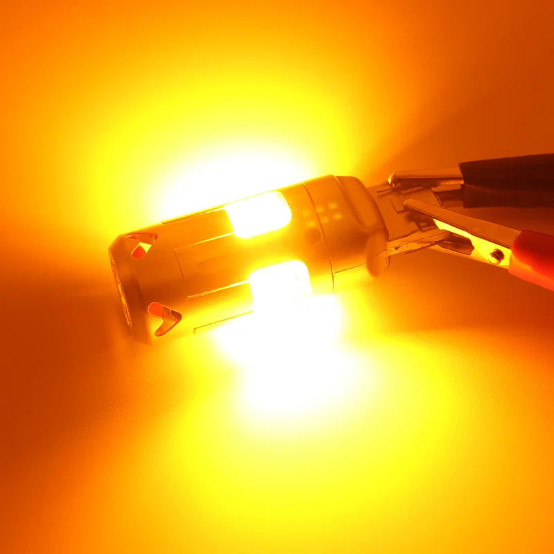 1pcs NO Hyper Flash 1156 BA15S P21W BAU15S PY21W T20 7440 Led Bulb Turn Signal Light Lamps Amber Orange Canbus Error Free Leds