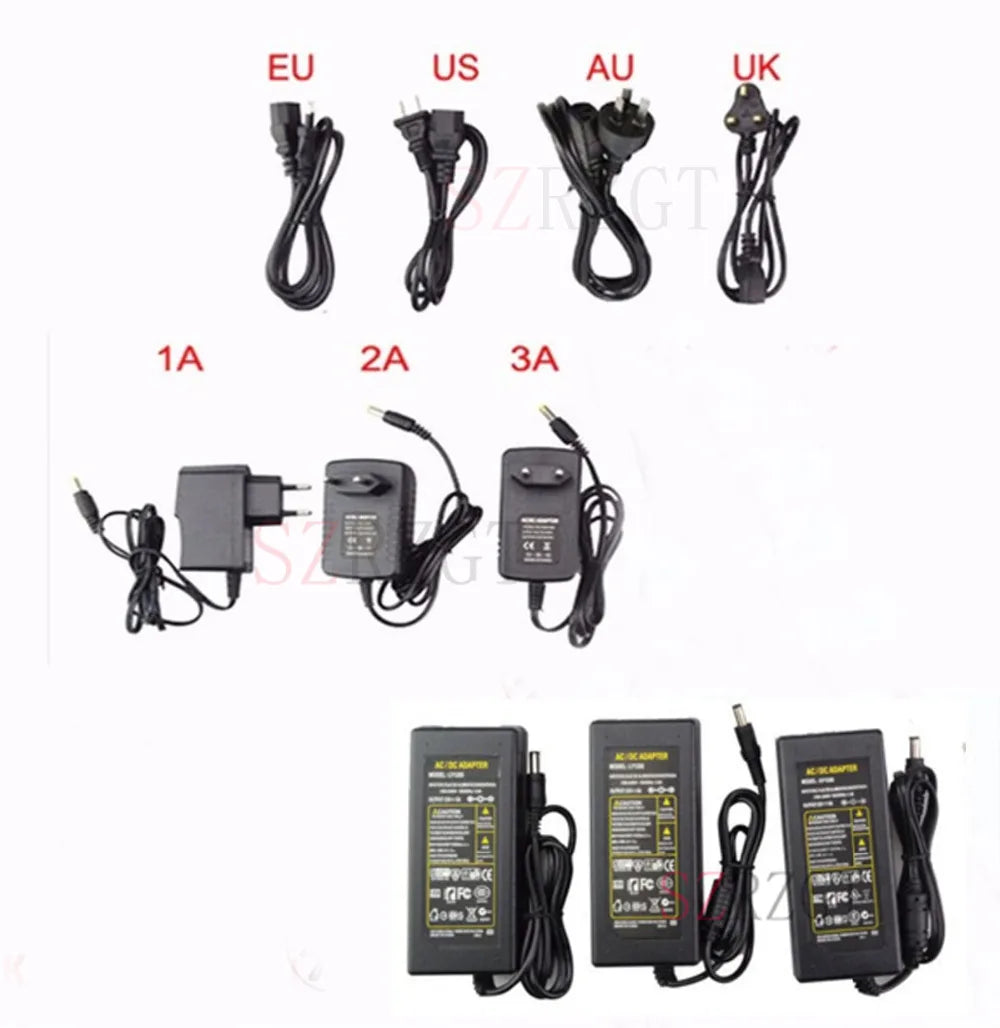 Power Adapter Supply DC 5V 12V 24V 1A 2A 3A 5A DC 5 12 24 V Volt Lighting Transformers LED Driver Charger Adapter LED Strip