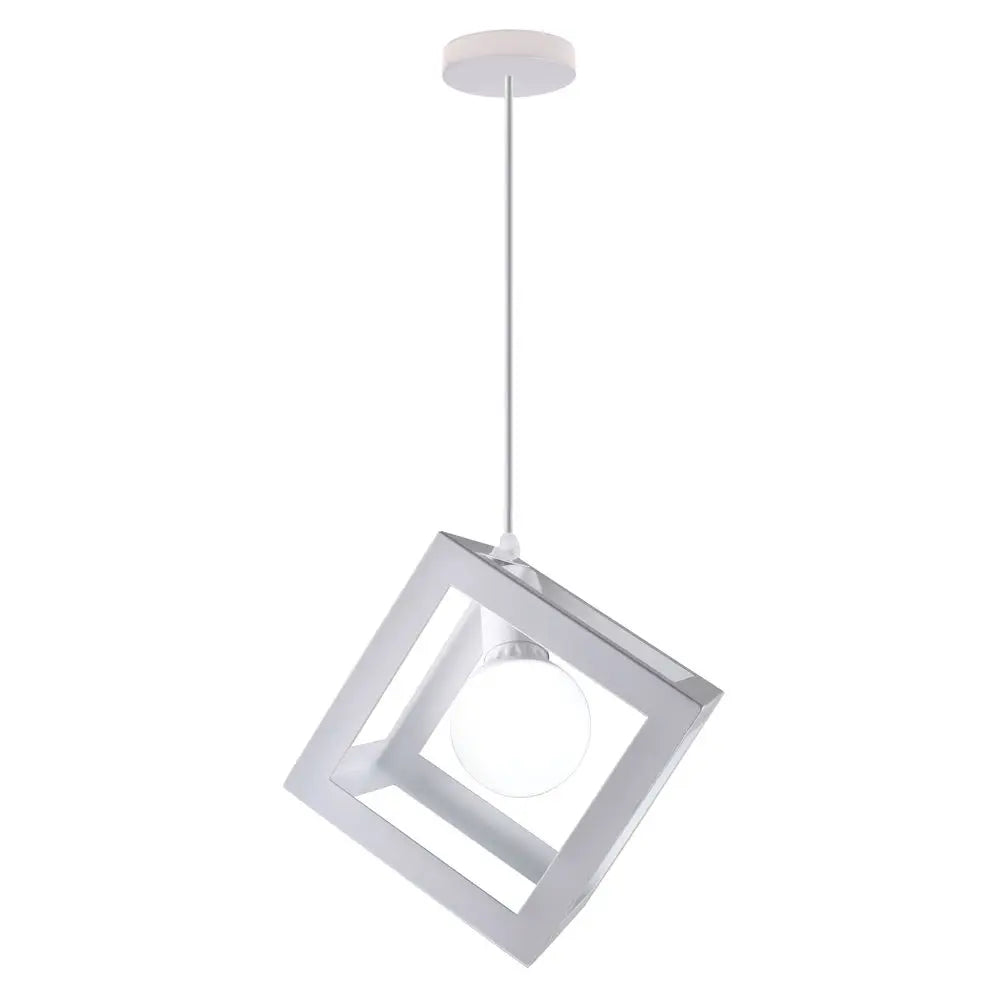 Nordic Style 3 in 1 Pendant Lights Creative Geometric Lamp Shade Cube E27 Base Metal Hanging Light Square Ceiling Lighting Decors