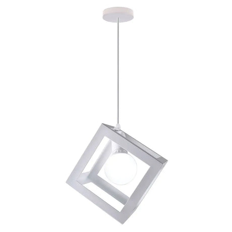 Nordic Style 3 in 1 Pendant Lights Creative Geometric Lamp Shade Cube E27 Base Metal Hanging Light Square Ceiling Lighting Decors