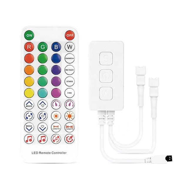 Smart RGB Controller Bluetooth music App IR38 Key Remote control For SP611E WS2811/2812B Addressable Led RGB Tape Strip DC5V-24V