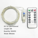 Led Strings Garland Fairy Lights Copper Wire 1M 2M 5M10M Battery Lighting Garland for Christmas Bedroom Wedding Party Decoration