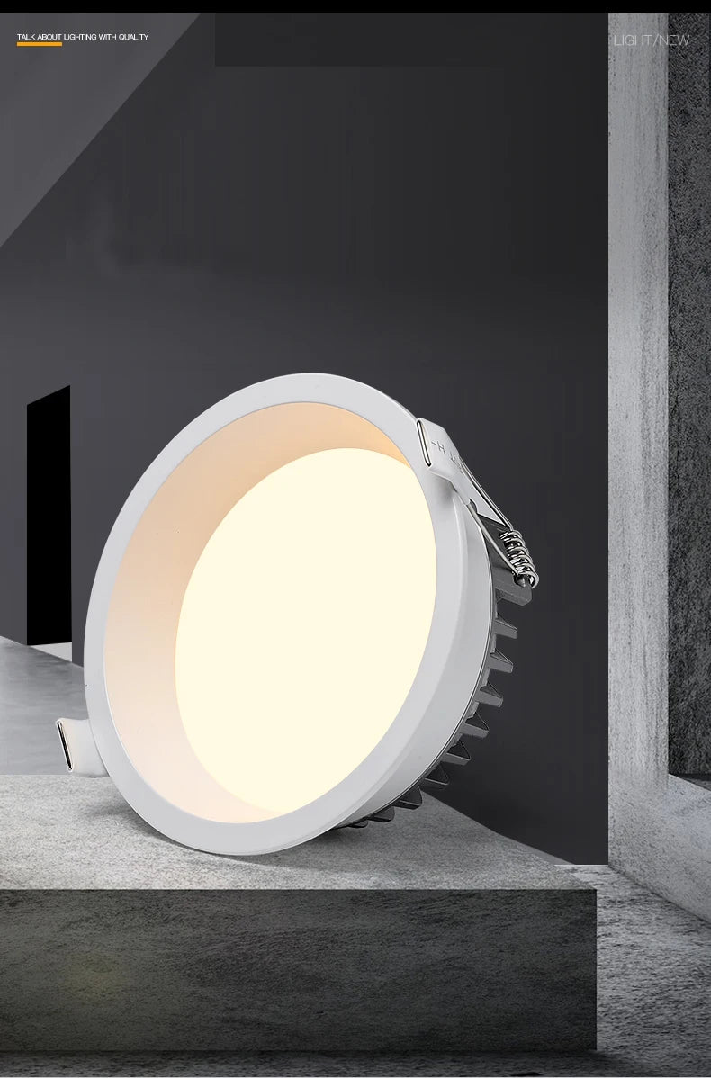 Led Downlight 220V Ceiling Light 5W 7W 9W 12W Recessed Spot Lamp Round Panel Lights AC85-265V For Home Indoor Lighting
