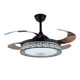 Bluetooth Invisible Ceiling Fan Light LED 3-Color Music Player Chandelier