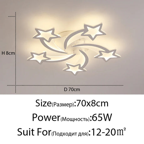 Modern LED Chandelier White/Black Dimmable Indoor Lighting For Bedroom Hall Living Children's Room Acrylic Fixture Lamps