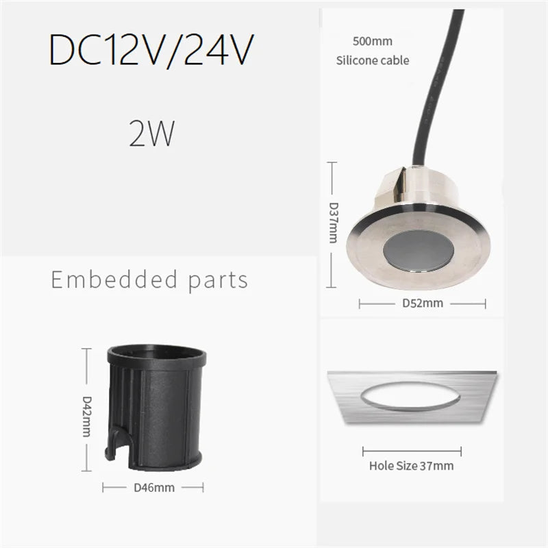 LED Outside Led Ground Spot 12V 24V RGB Low Voltage Landscape Lighting Recessed Garden Terrace Lamp Waterproof Outdoor IP68