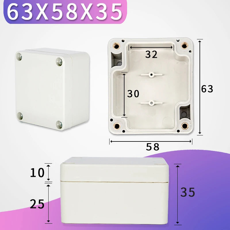 Outdoor Waterproof Plastic Junction Box (Black & White) - IP-Rated Plastic Enclosure & Electronics Project Instrument Shell Case