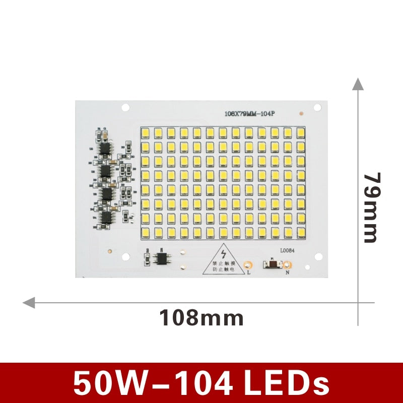 SMD 2835 LED Chip 100W 50W 30W 20W 10W Flood Light Beads AC 220V-240V Led Floodlight Lamp DIY For Outdoor Lighting Spotlight