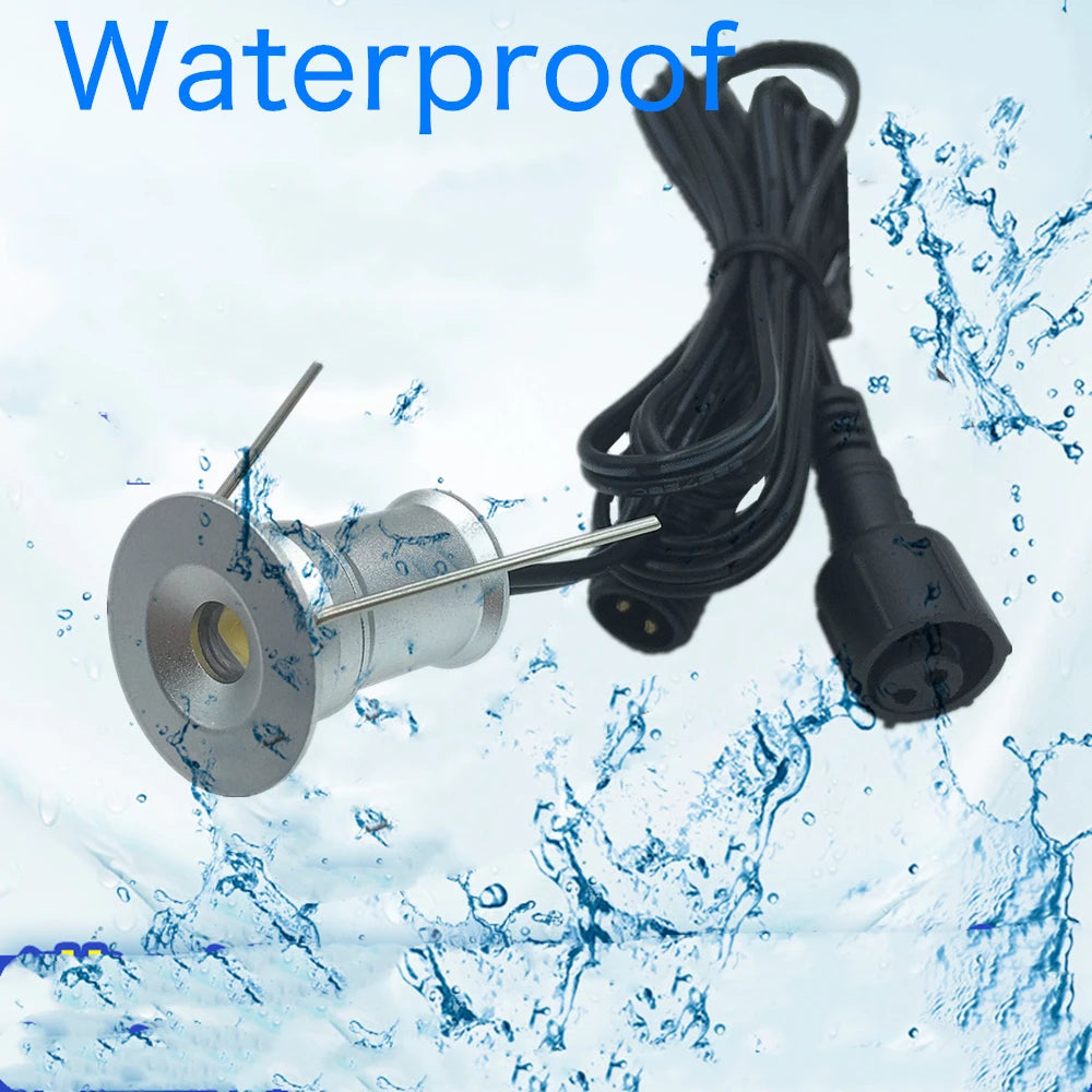 Outdoor 15MM LED Deck Light with Driver 12V Underground Lamp 1W Garden Stair Pathway Yard Landscape Lights Waterproof Spot Light