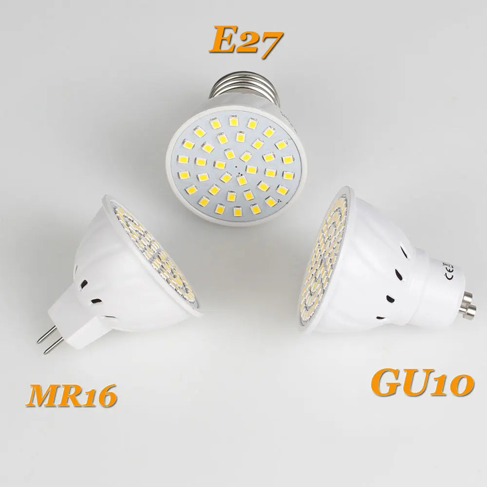 Super Bright LED Spotlights E27 GU10 MR16 Spot Lights Bulbs Lamps 110V 220V 230V DC 12V 24V 2835 SMD for Home Indoor Lighting