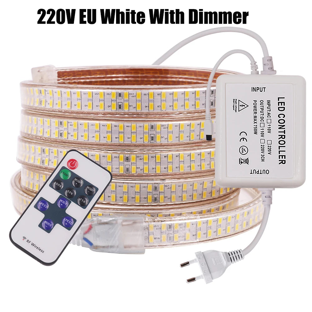 240leds/m SMD 5730 led strip 220v 110V flexible waterproof led tape 5630 1m 2m 5m 10m 20m 50m 100m + Power EU plug / US plug