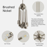 Gold Sputnik lamps Nordic Chandelier Mid century modern lighting home decors light fixtures hall dining room lights Nickel Black