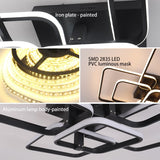 Modern Led Chandelier For Living Room Bedroom White/Black Rectangle Acrylic Aluminum kitchen Ceiling Chandeliers AC85-265