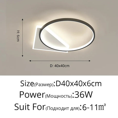 Modern LED Ceiling Lights For Bedroom Study Living Room Indoor Round Lighting Lamps Decoration Luminaria Lustres Lamparas Avize