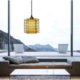 Industrial Metal Wire Cage Pendant Light Plug In Vintage Edison Swag Hanging Light with On/off Switch Pendant Lighting (Gold)