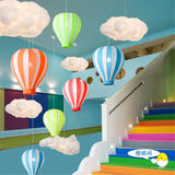Nordic Cloth Hot Air Balloon Pendant Lights For Baby Room Nursery Children Restaurant Art Deco Hanging Lamp Colorful Led Fixture